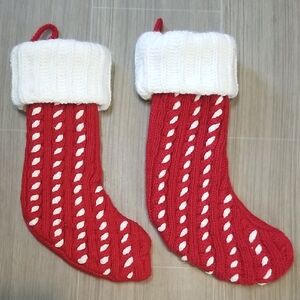 Wondershop Red and White Knit Christmas Stockings